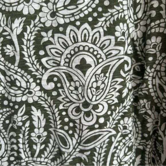 Kim Rogers Paisley Print Green and White Women's Top Size Small - Picture 7 of 8